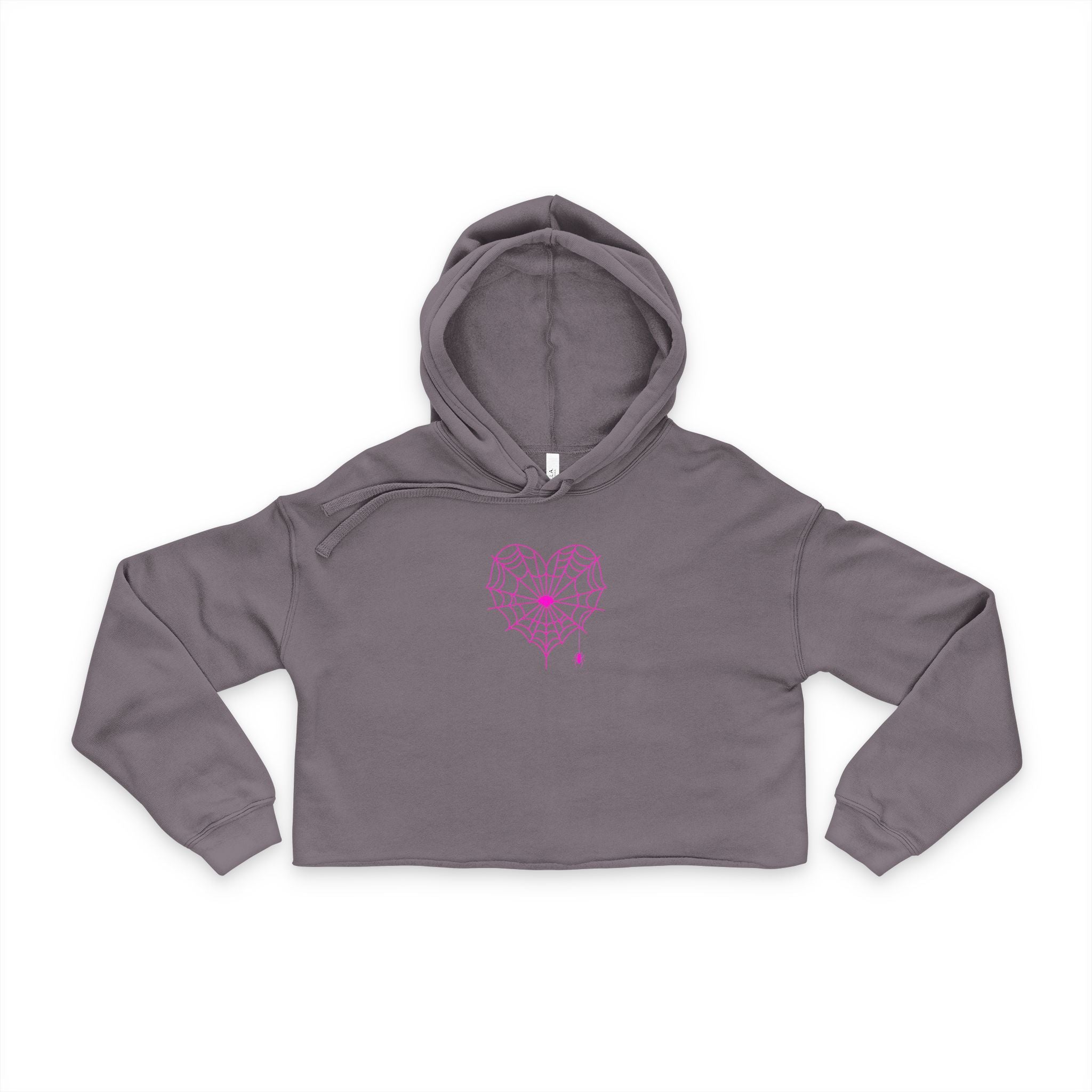 Spiderweb Heart Cropped Hoodie
