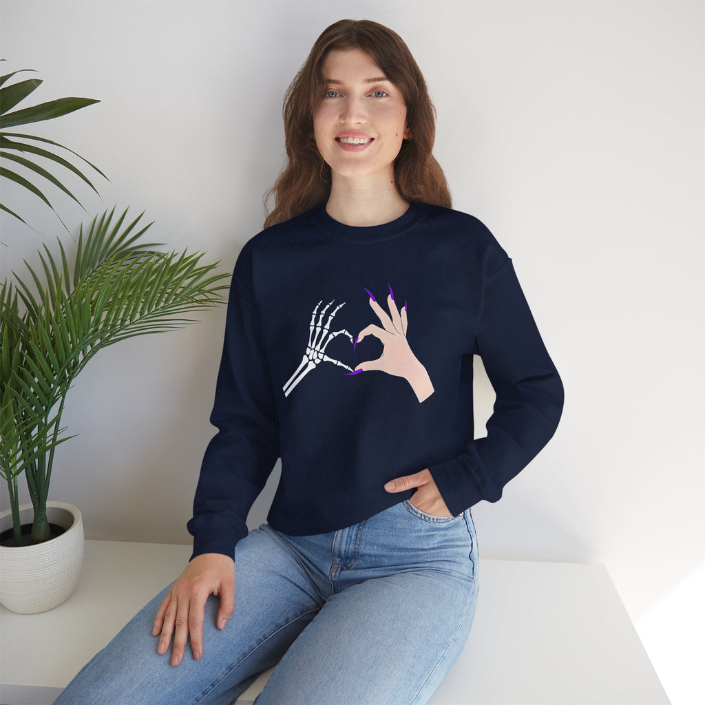 Skeleton Hand Heart Crewneck Sweatshirt