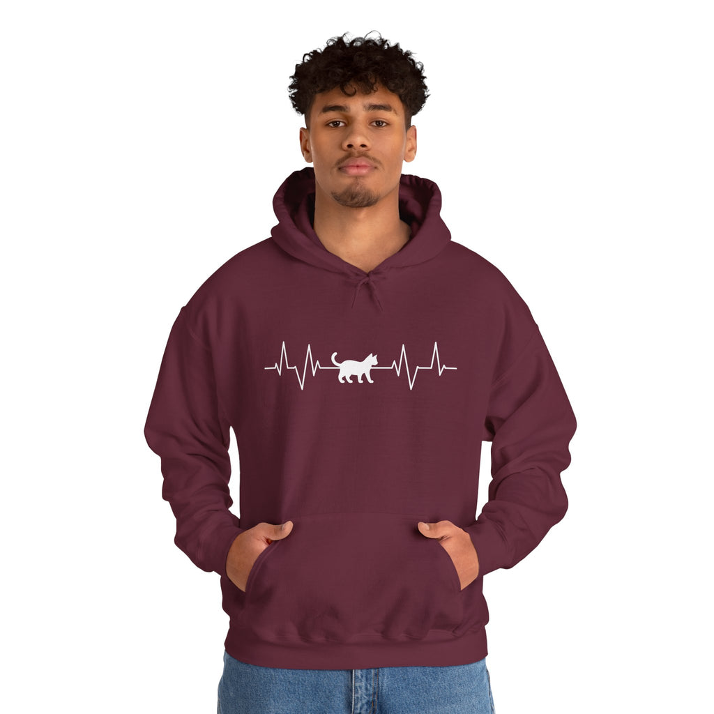 White Cat Heartbeat Hoodie