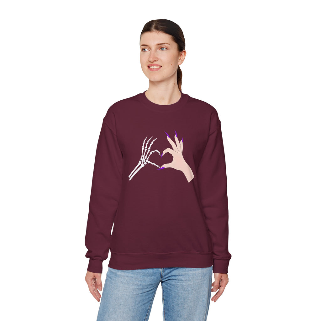 Skeleton Hand Heart Crewneck Sweatshirt
