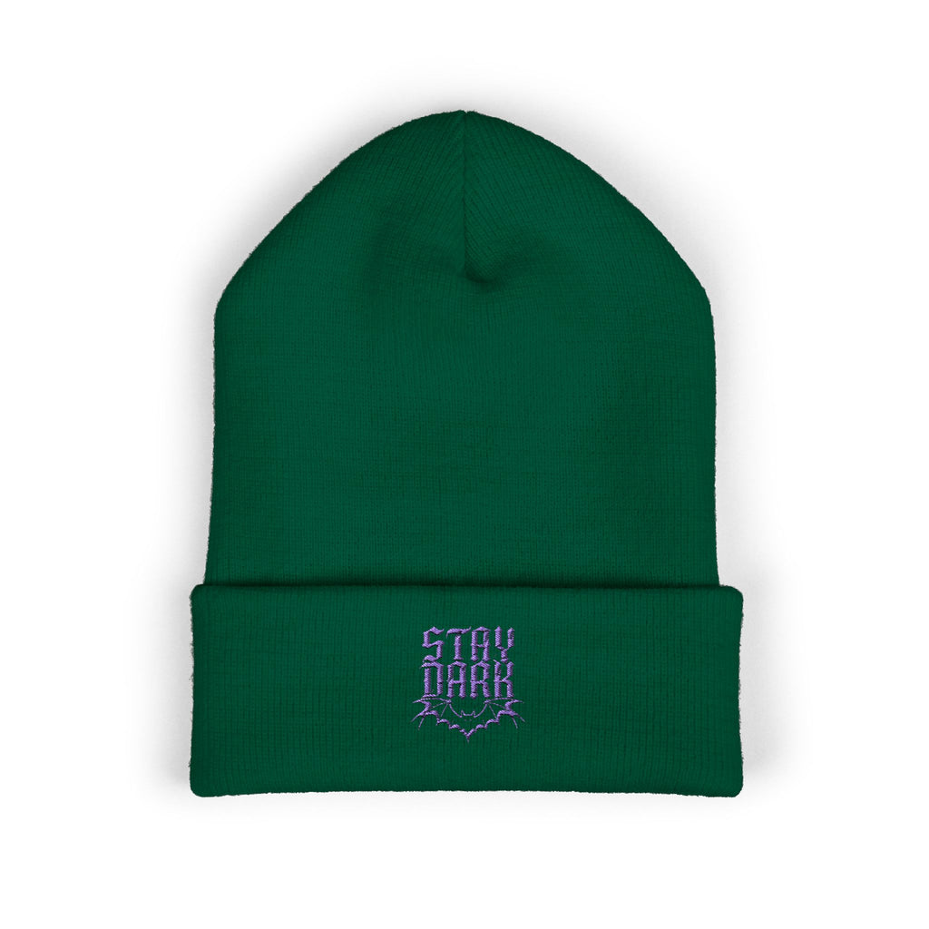 "Stay Dark" Embroidered Cuffed Beanie
