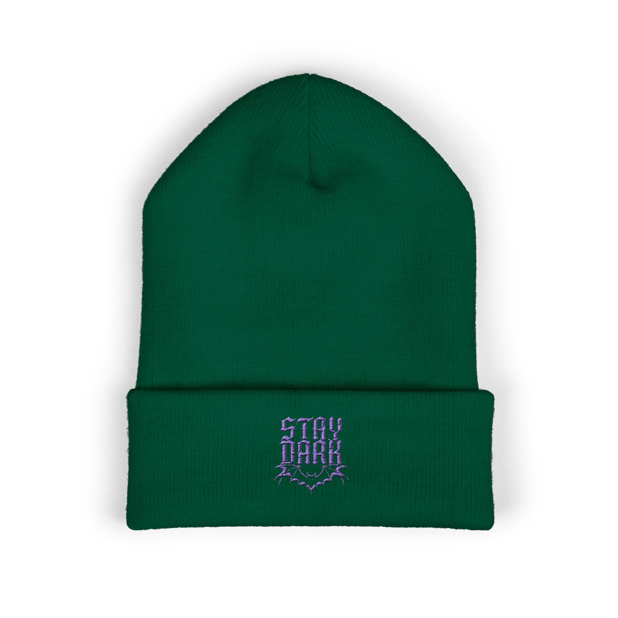 "Stay Dark" Embroidered Cuffed Beanie