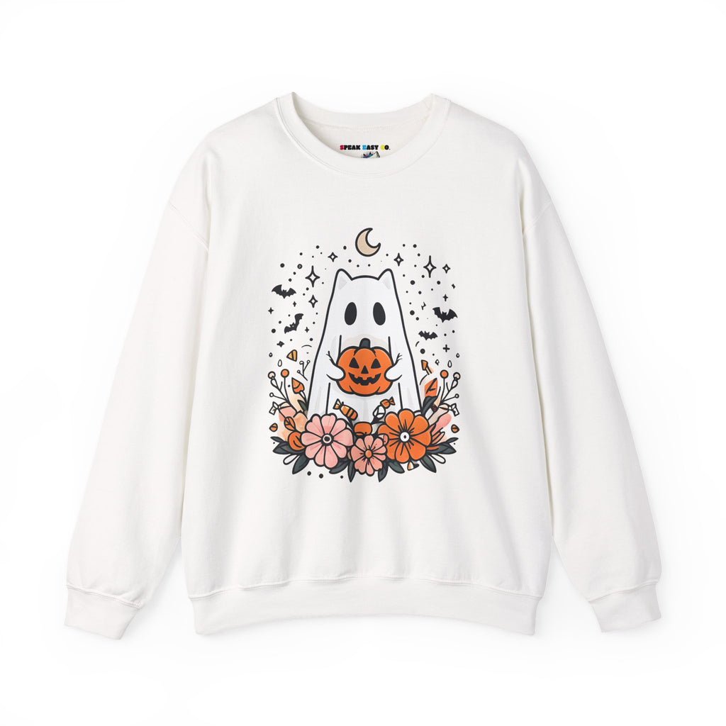Cute Ghost Pumpkin Crewneck Sweatshirt