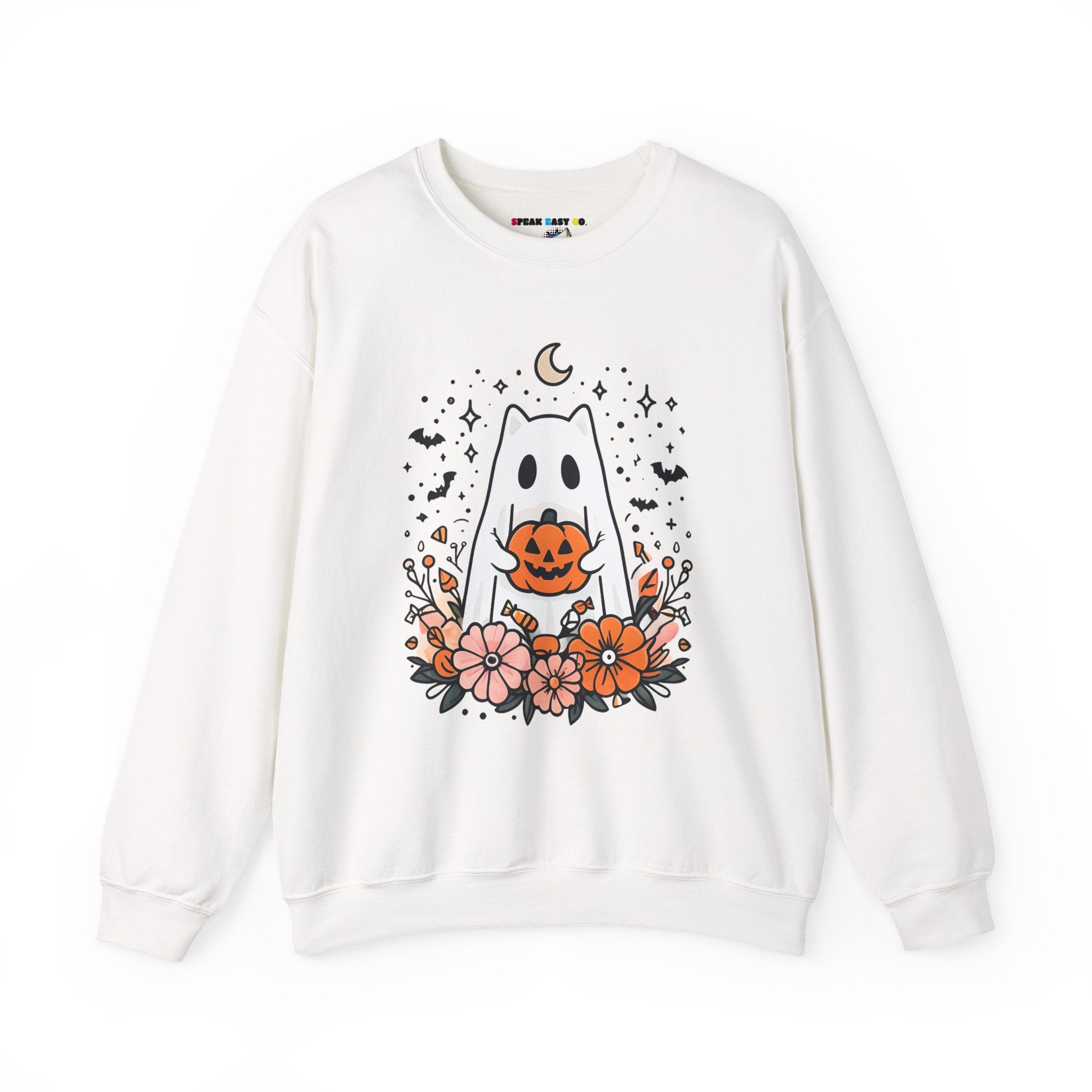 Cute Ghost Pumpkin Crewneck Sweatshirt