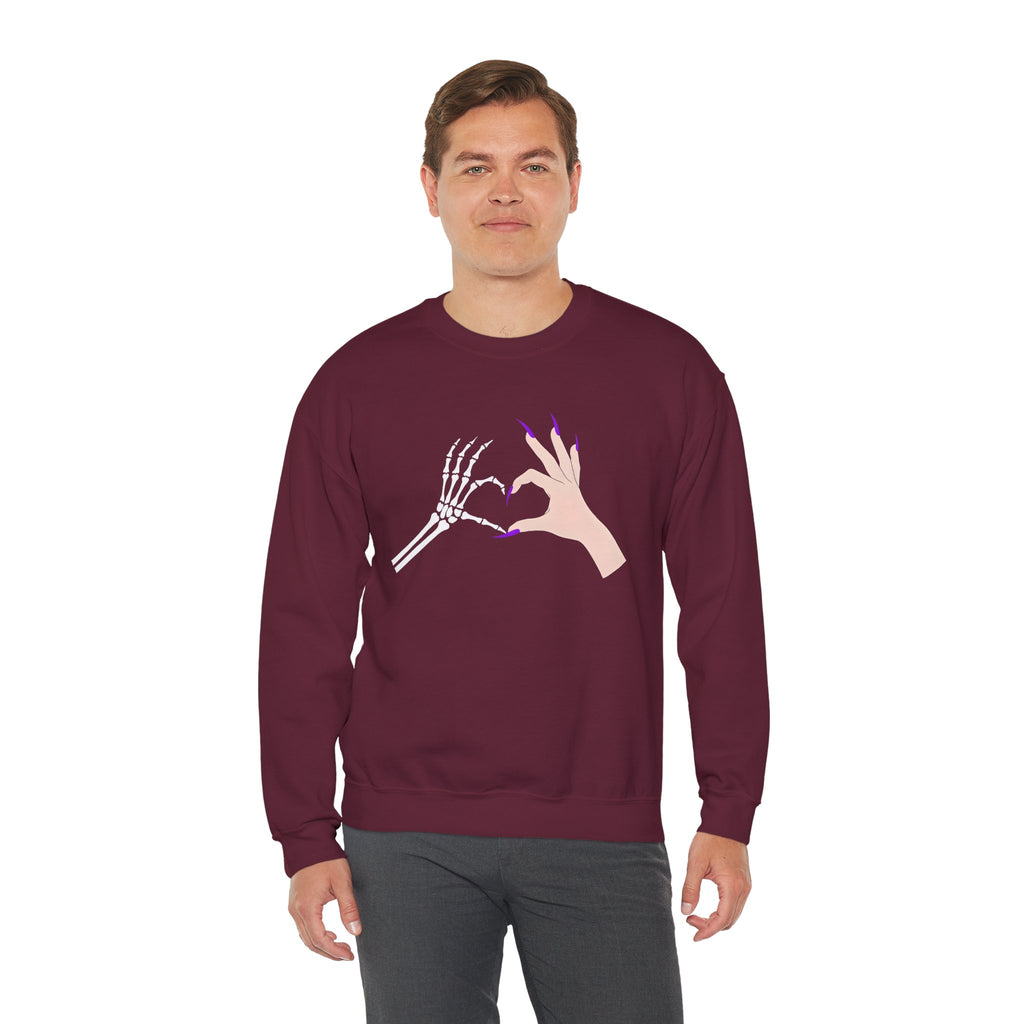 Skeleton Hand Heart Crewneck Sweatshirt