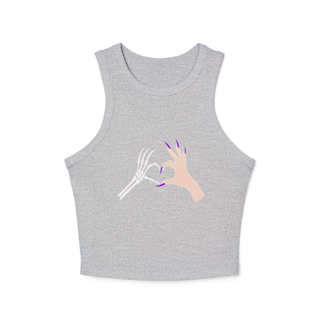 Skeleton Hand Heart Cropped Tank