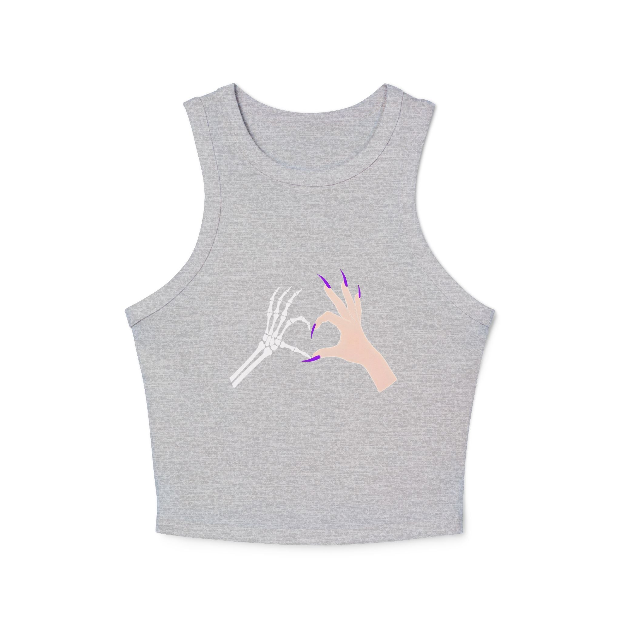 Skeleton Hand Heart Cropped Tank