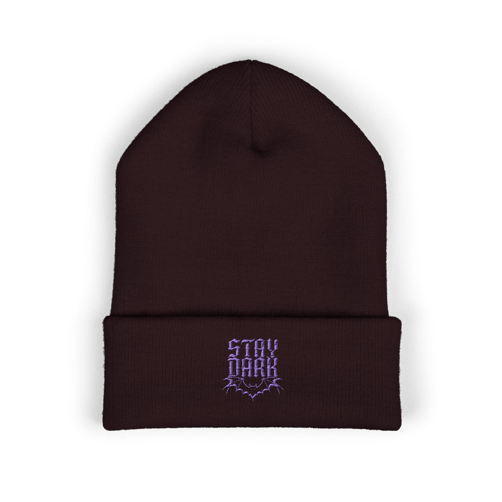 "Stay Dark" Embroidered Cuffed Beanie