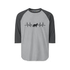 Black Cat Heartbeat 3/4th Sleeve Raglan Shirt