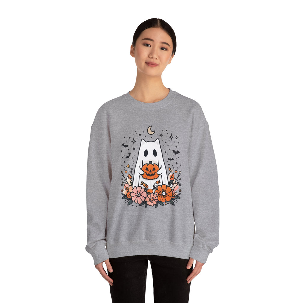 Cute Ghost Pumpkin Crewneck Sweatshirt
