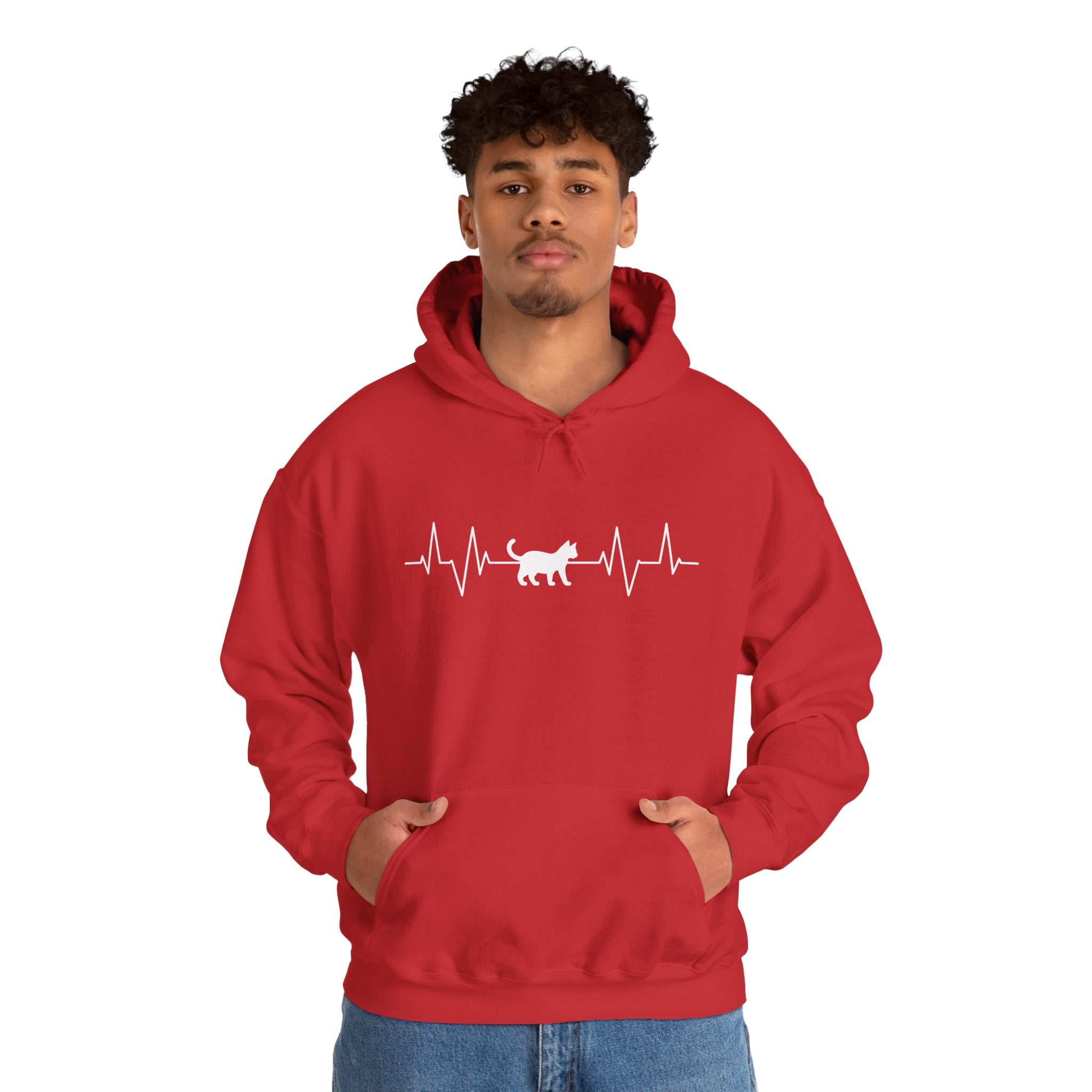 White Cat Heartbeat Hoodie