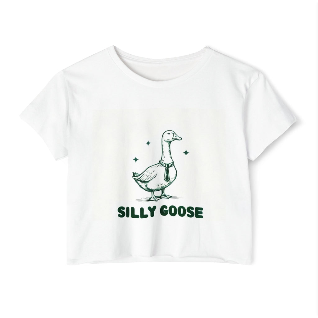 Silly Goose Crop Top, Fun Graphic Tee
