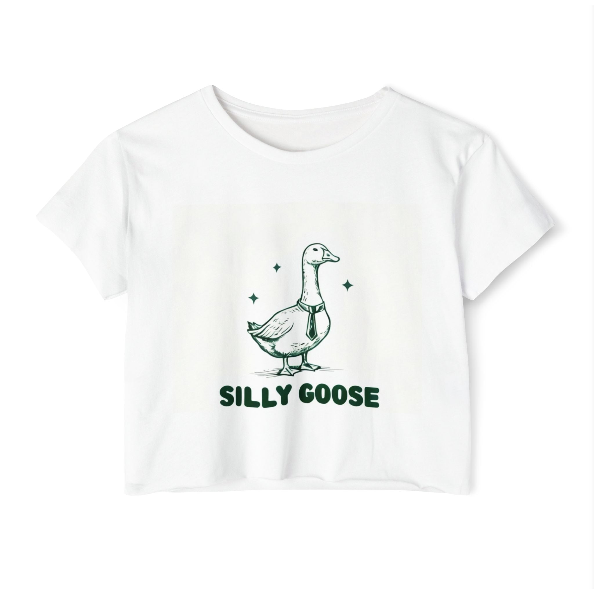 Silly Goose Crop Top, Fun Graphic Tee