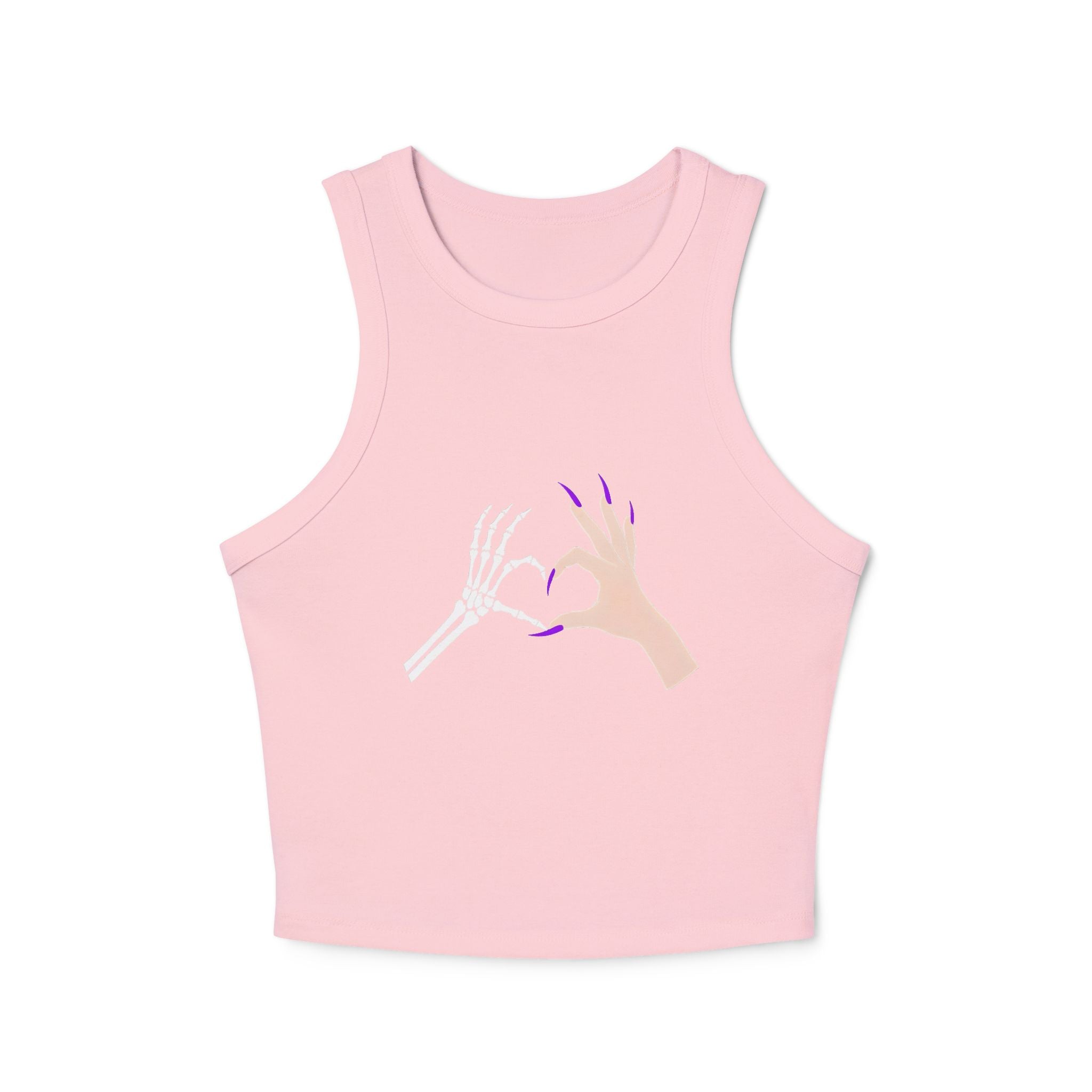 Skeleton Hand Heart Cropped Tank