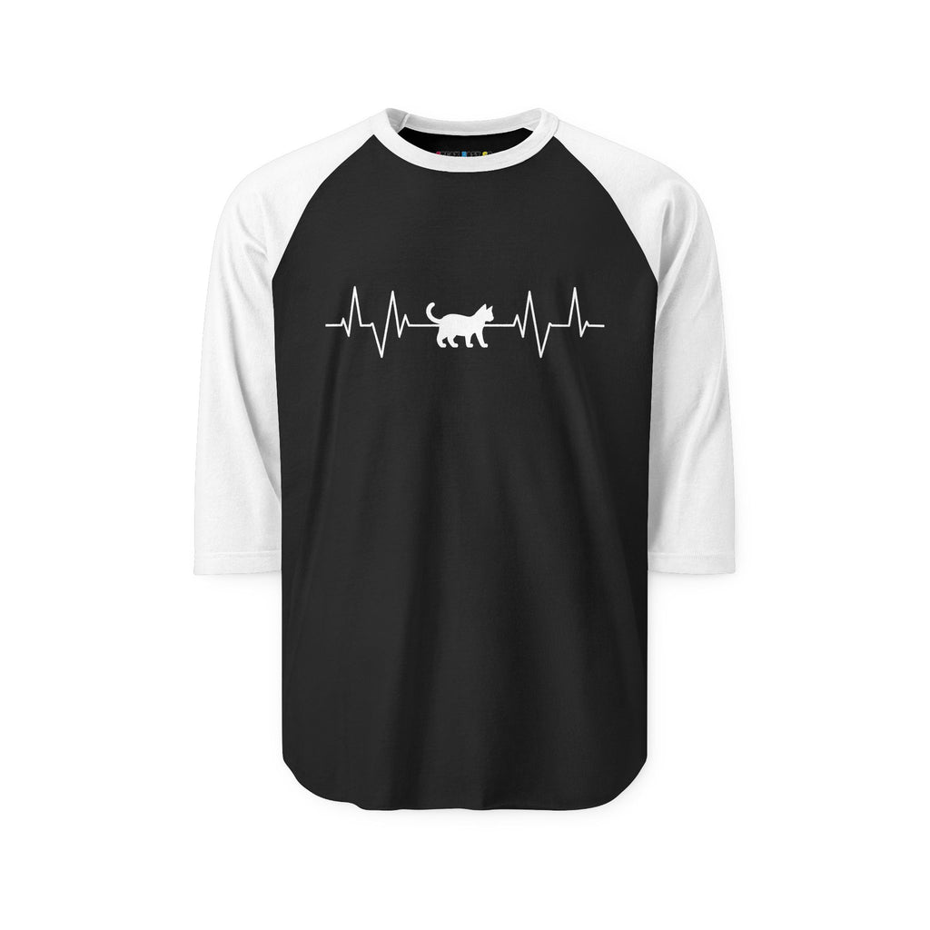 White Cat Heartbeat 3/4th Sleeve Raglan Shirt