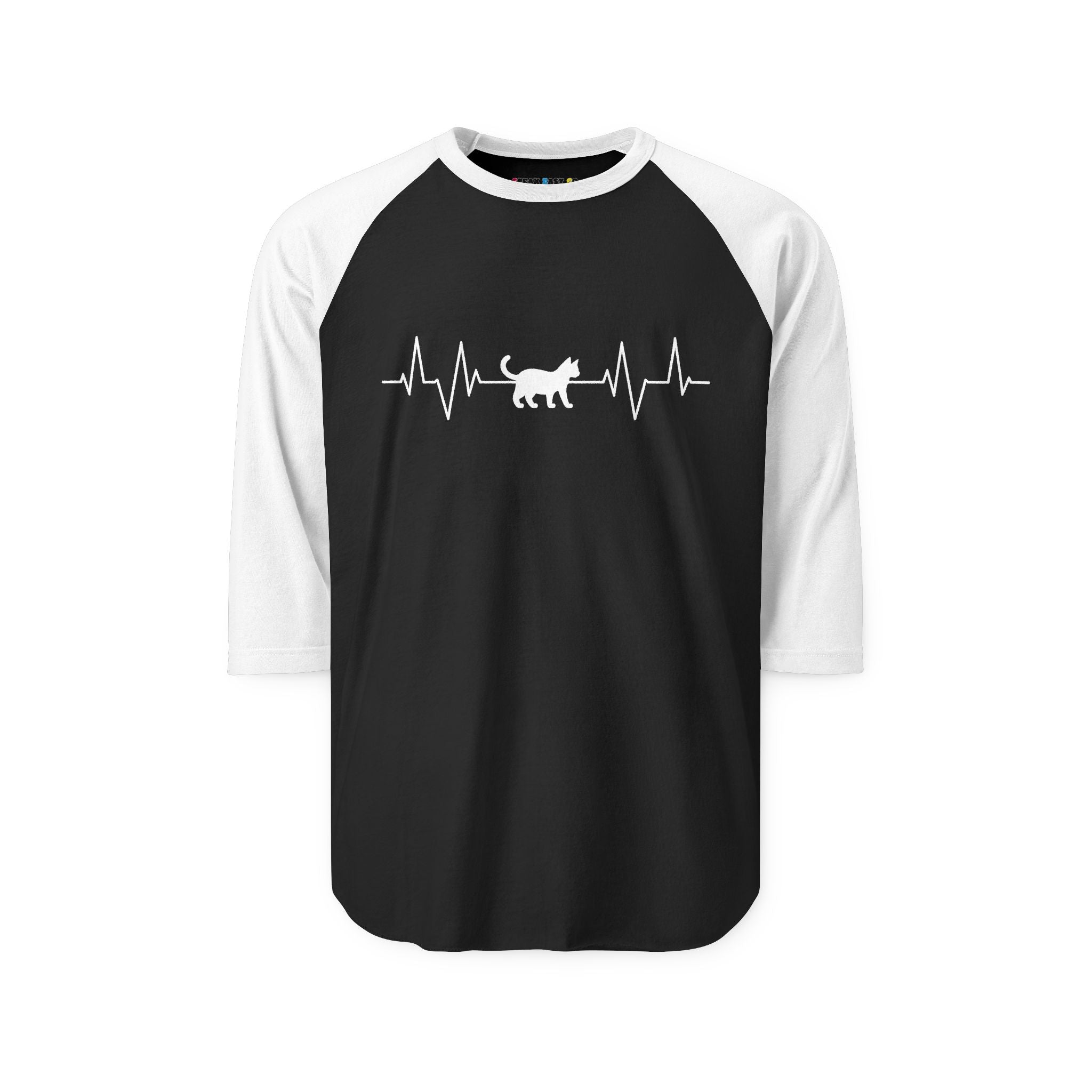 White Cat Heartbeat 3/4th Sleeve Raglan Shirt