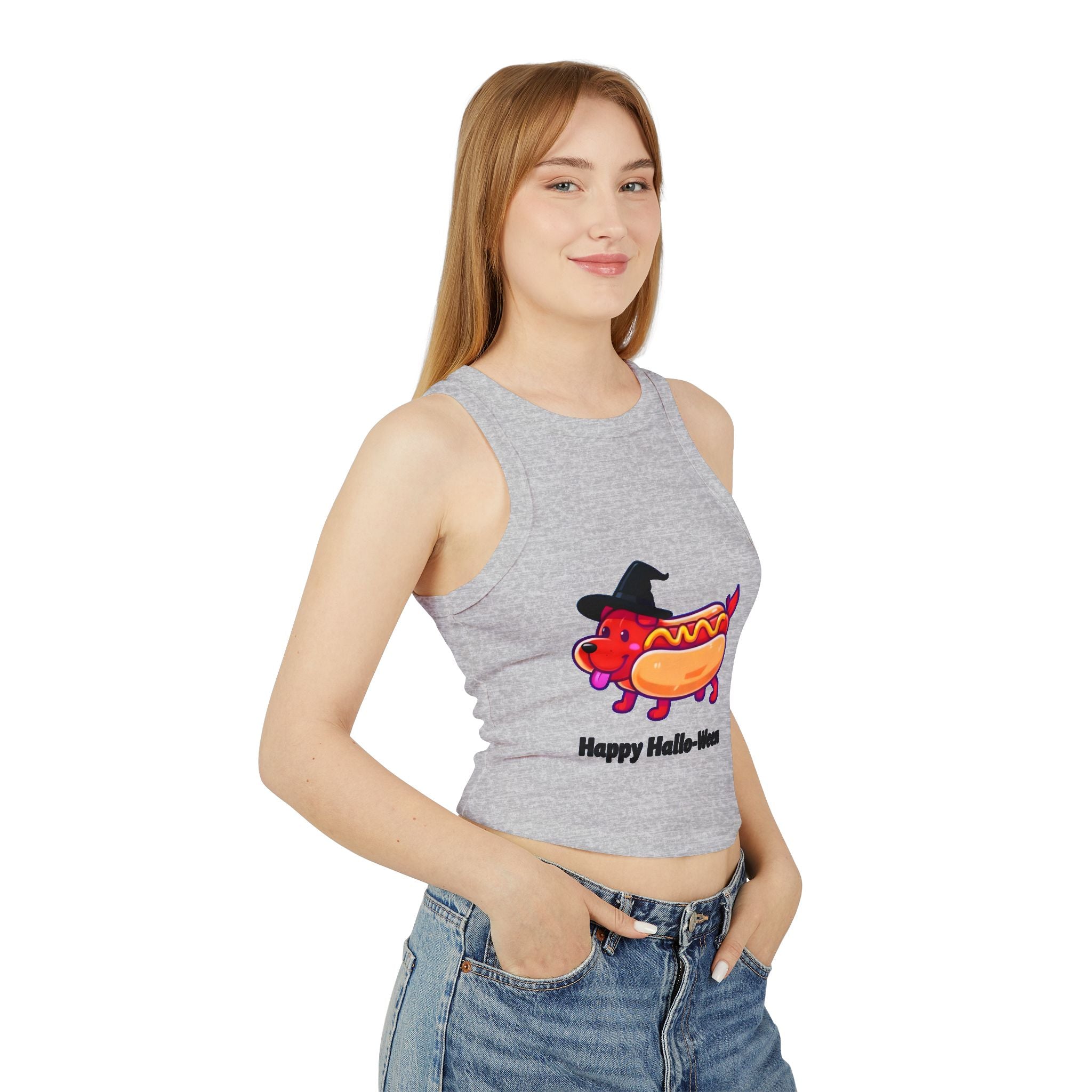 "Happy Hallo-Ween" Hotdog Costume Racer Tank