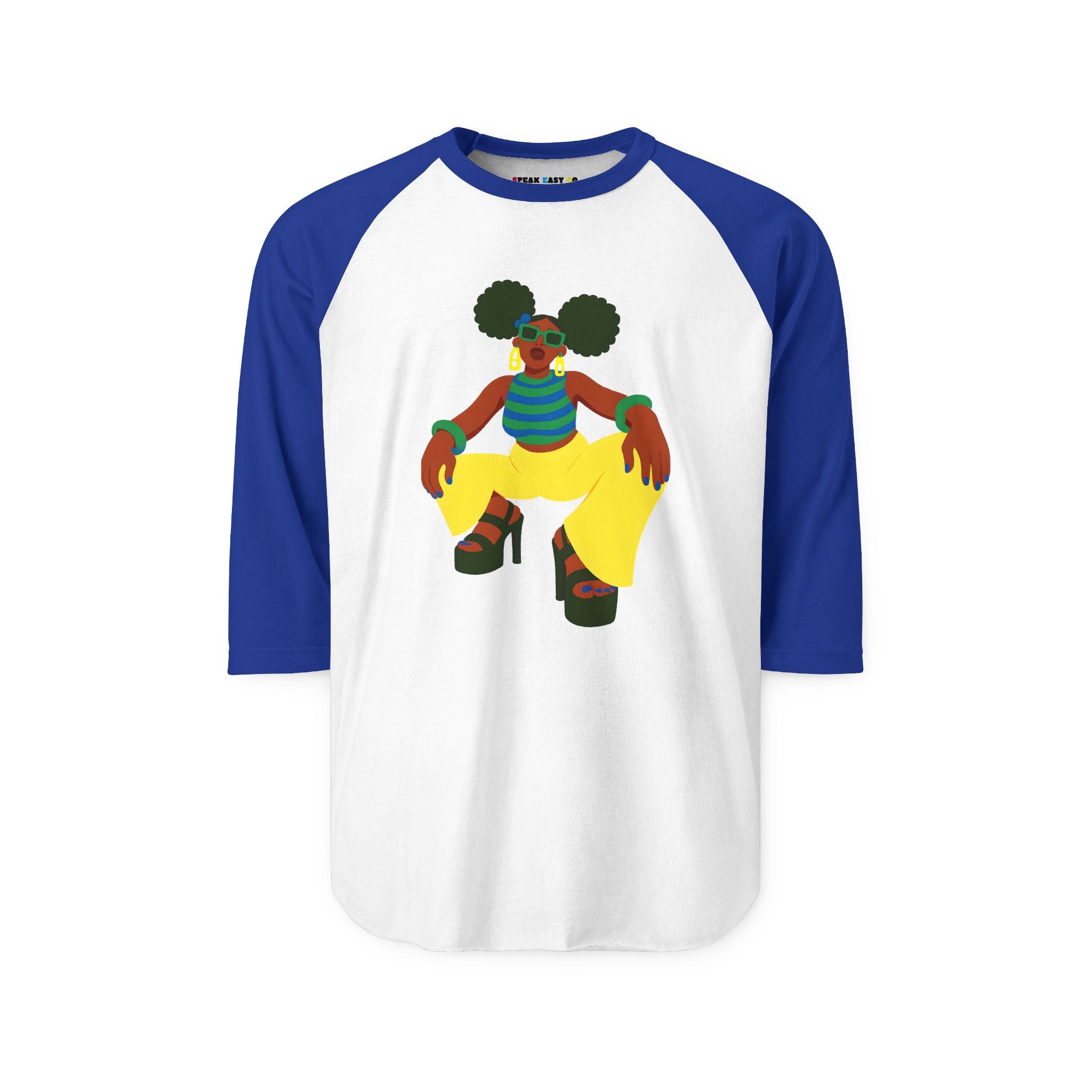 Afro Puffs 3/4th Sleeve Raglan Tee