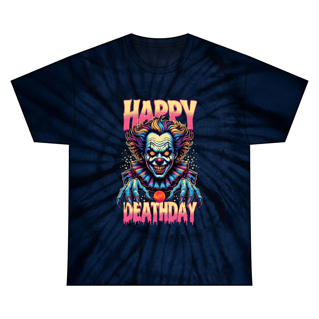 "Happy Deathday" Clown Tie-Dye Tee