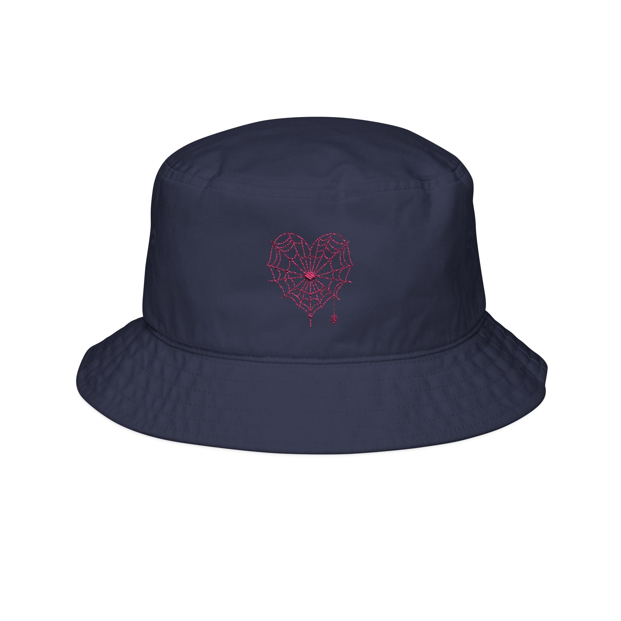 Spiderweb Heart Embroidered Bucket Hat