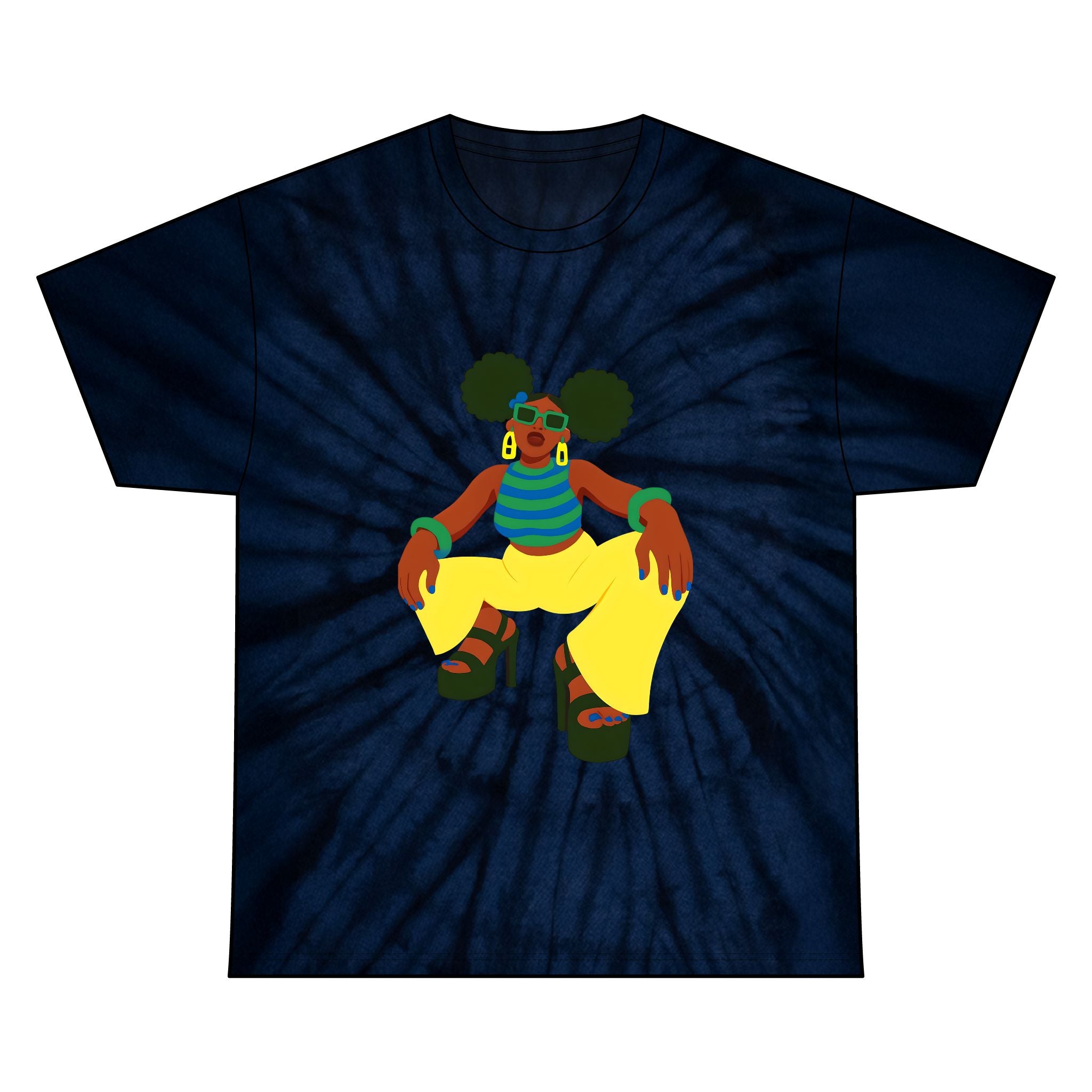 Afro Puff Tie Dye Tee