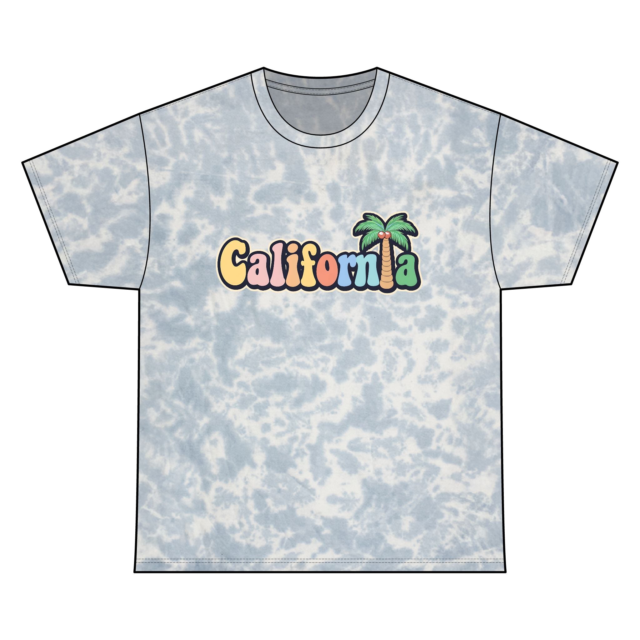 California Palm Tree Tie-Dye Tee