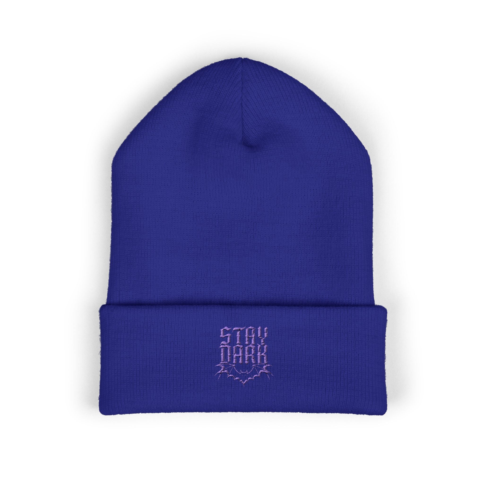 "Stay Dark" Embroidered Cuffed Beanie