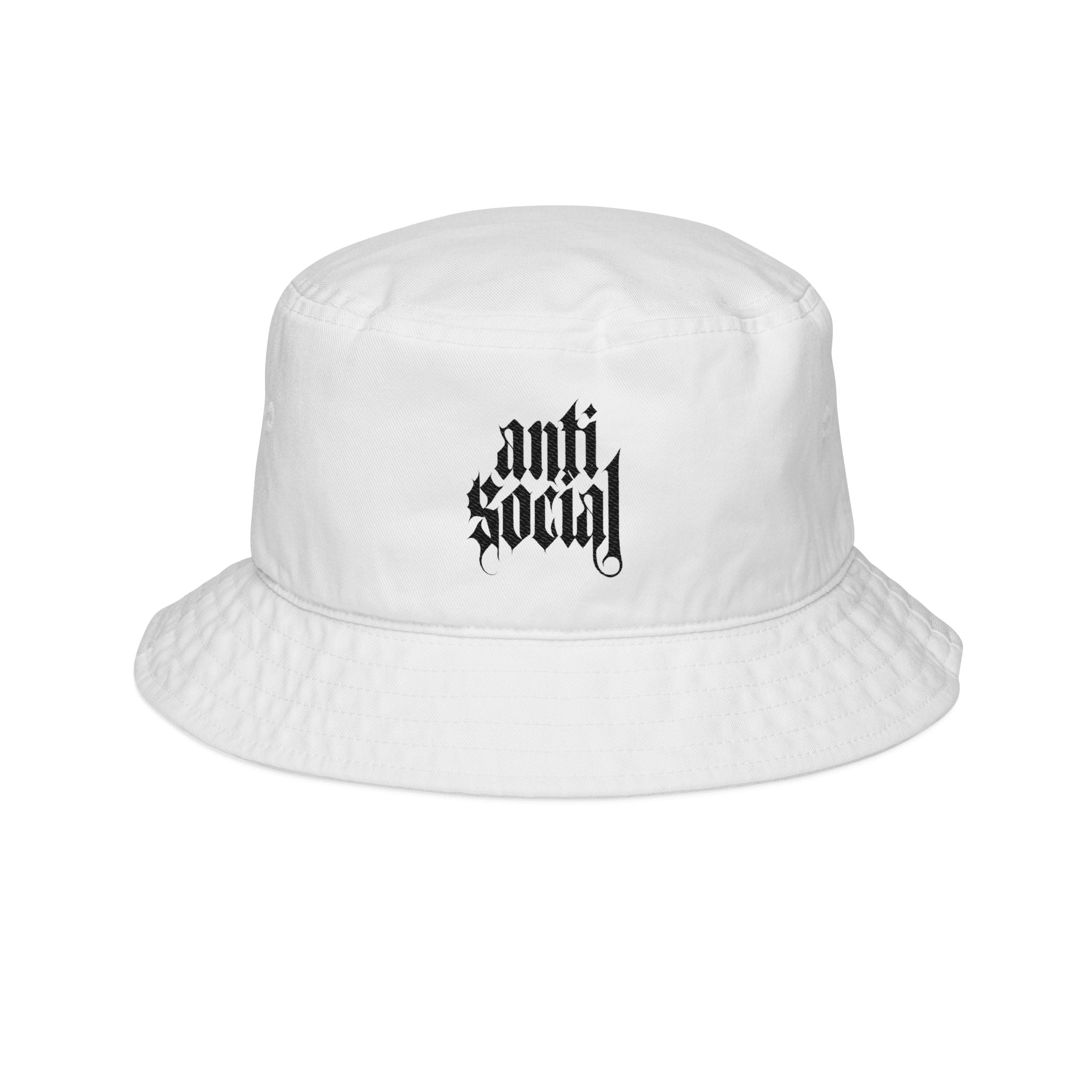 Anti Social Embroidered Bucket Hat