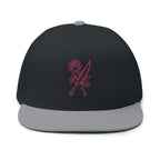 Rose & Knife Embroidered Flat Bill Cap
