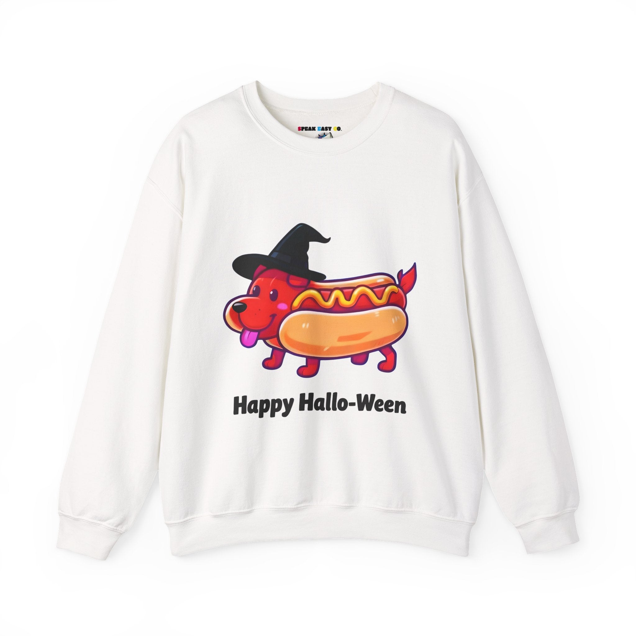 "Happy Hallo-Ween" Hotdog Costume Crewneck Sweatshirt