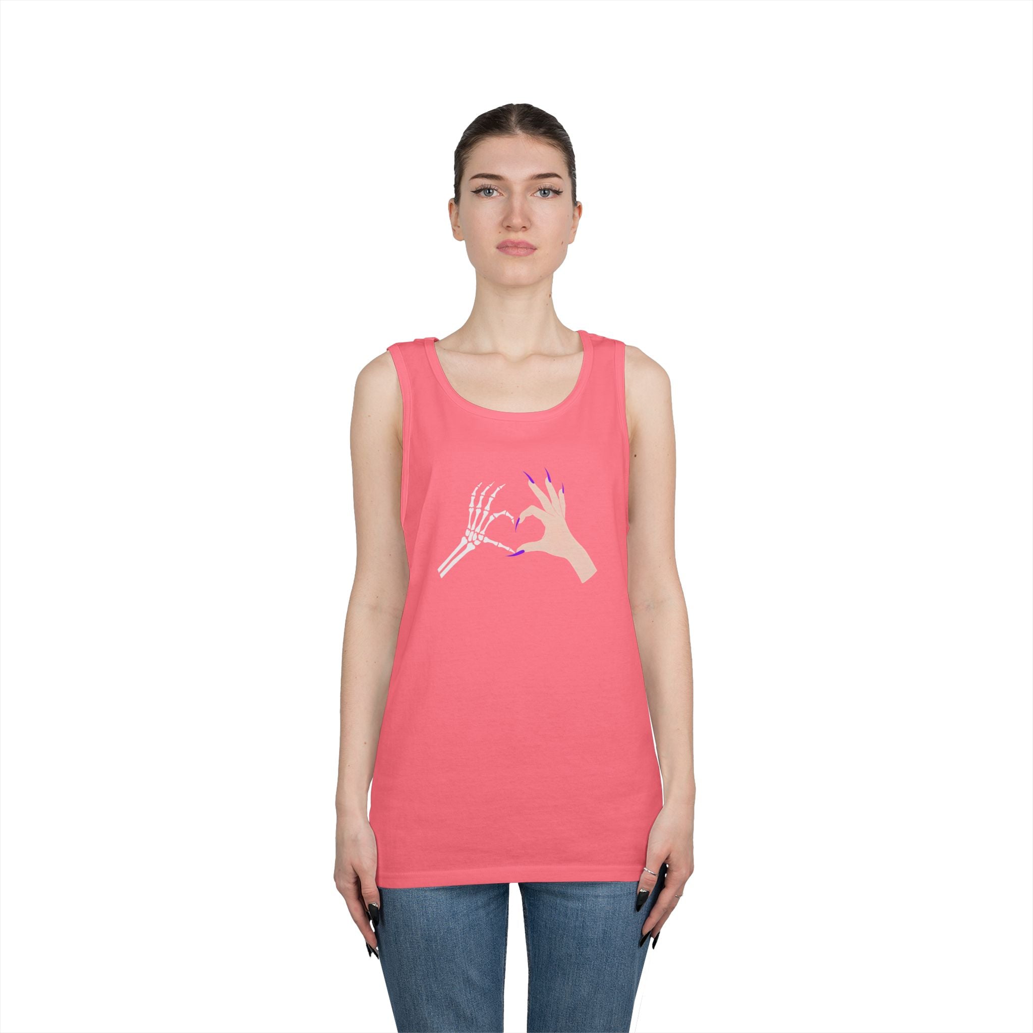 Skeleton Hand Heart Tank