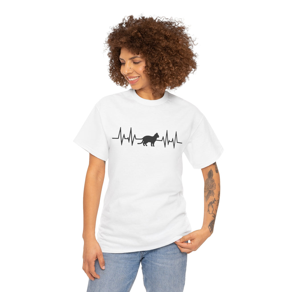 Black Cat Heartbeat Tee
