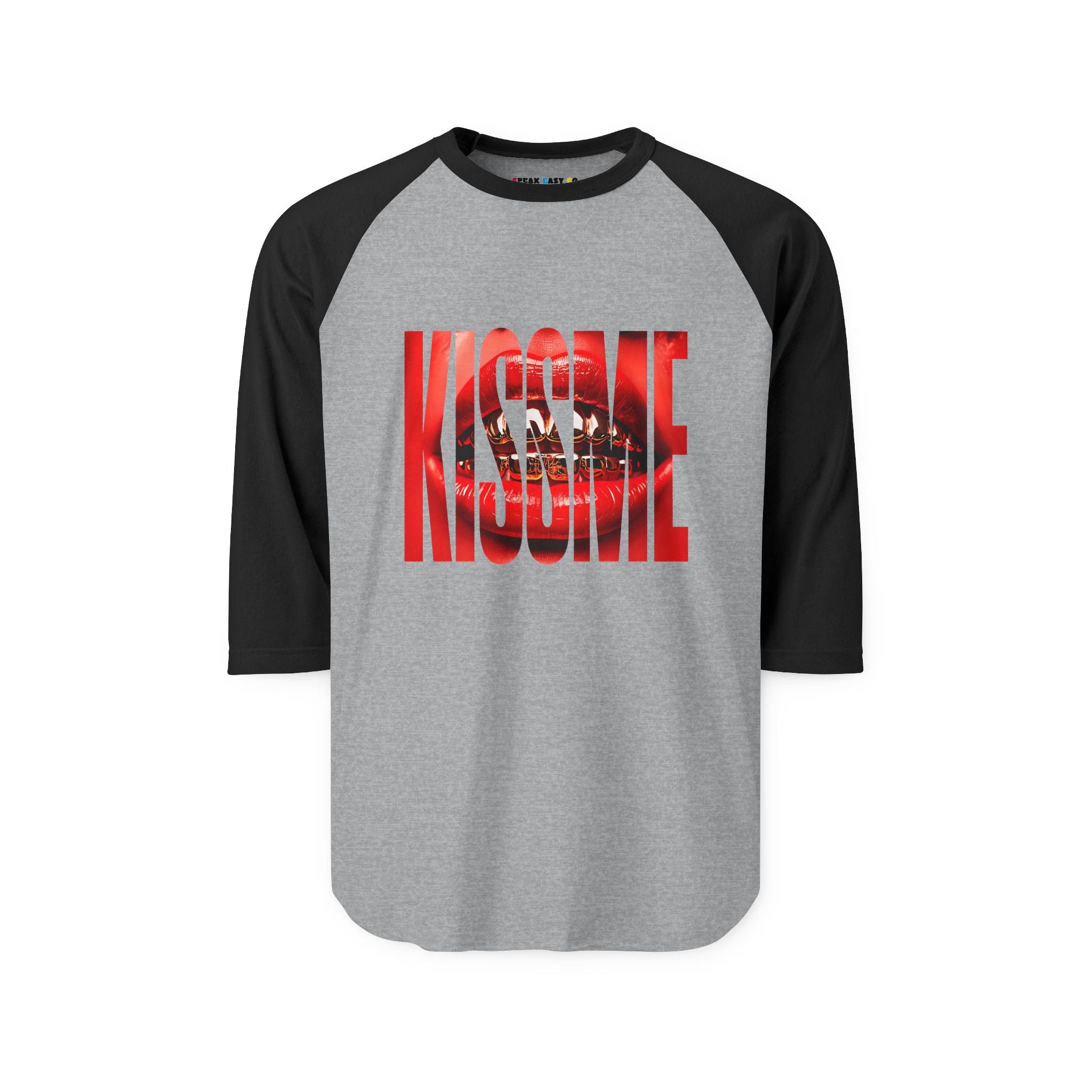 "Kiss Me" 3/4th Sleeve Raglan Shirt