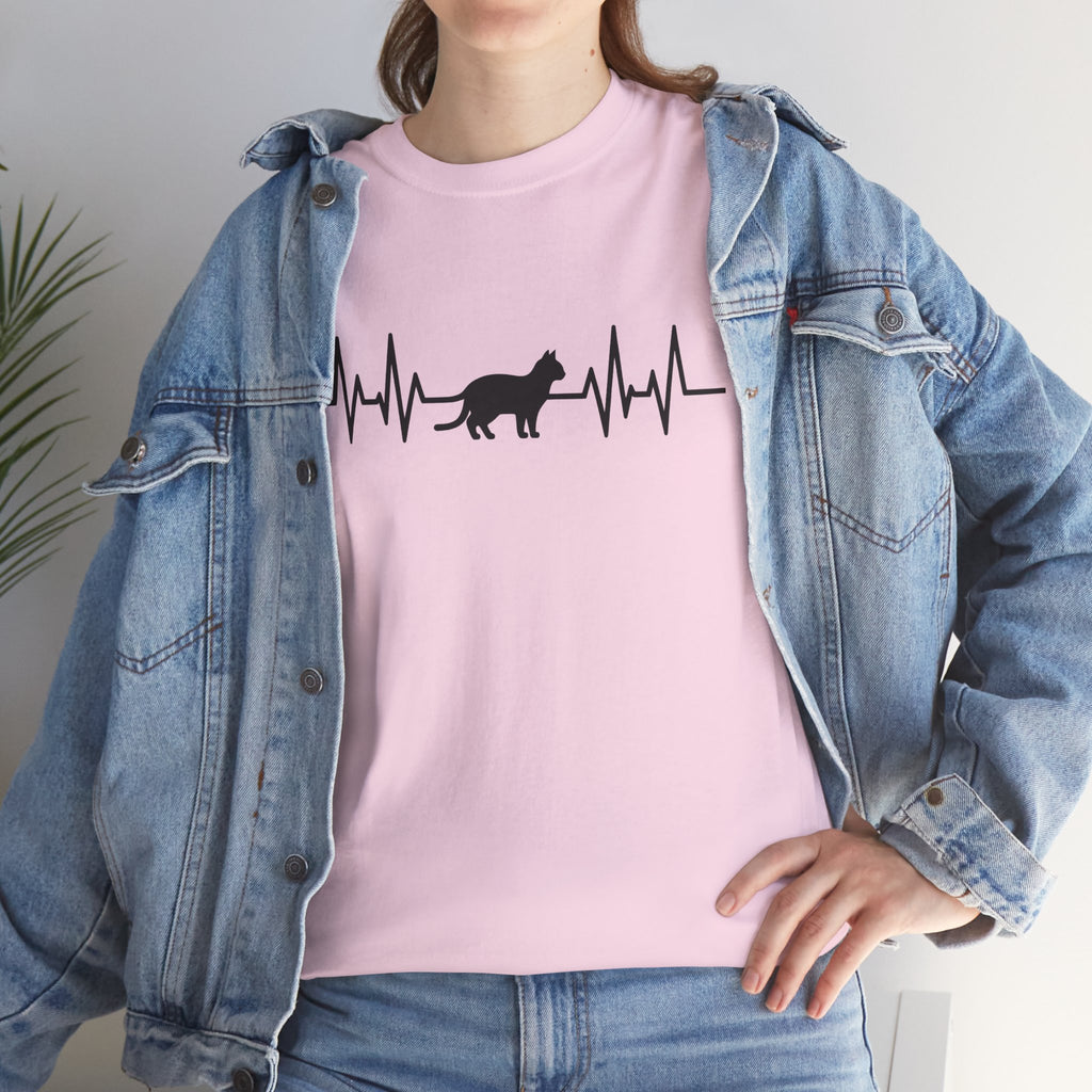 Black Cat Heartbeat Tee