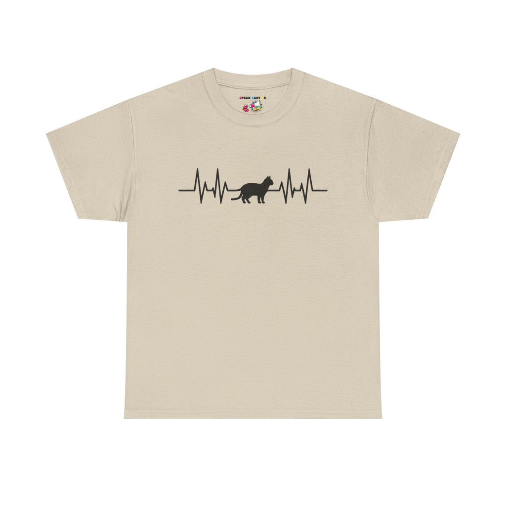 Black Cat Heartbeat Tee