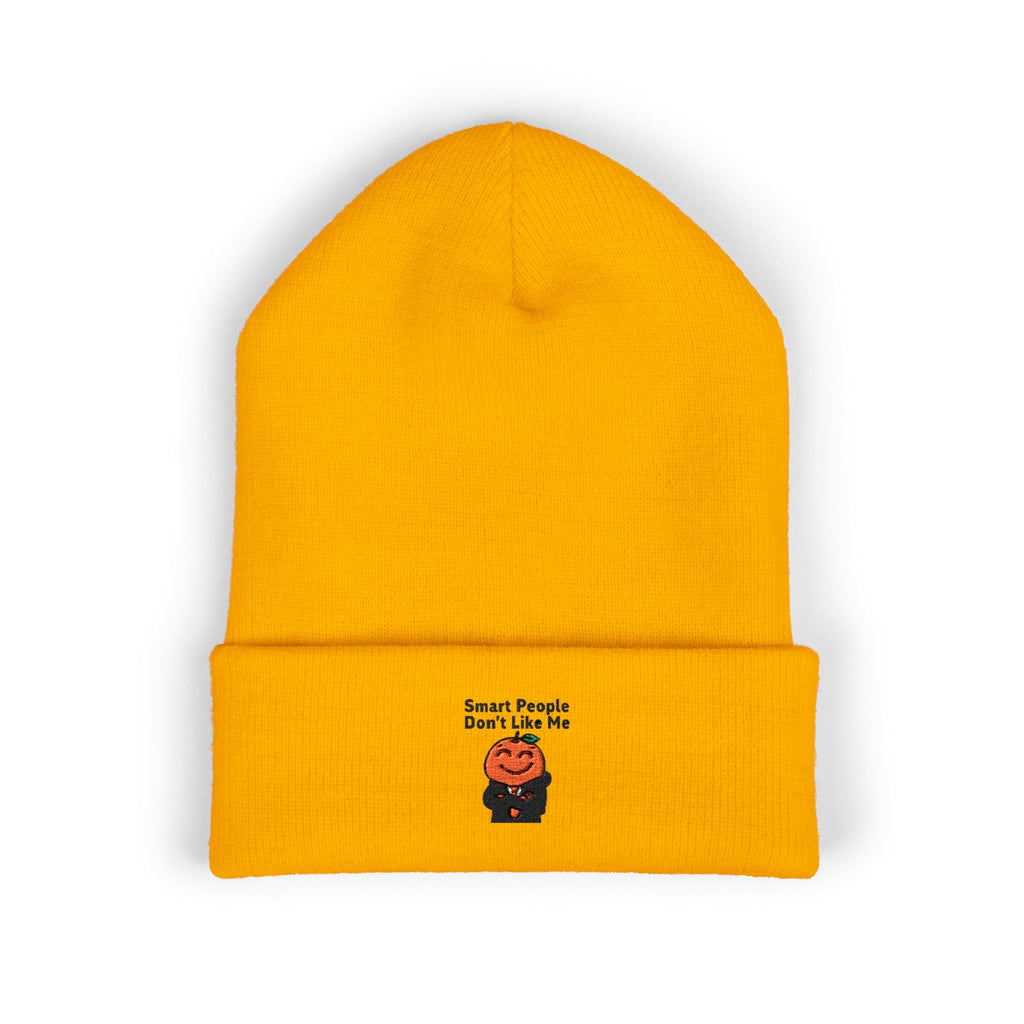 "Smart People Don’t Like Me" Embroidered Cuffed Beanie
