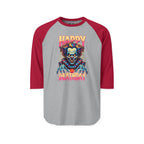 "Happy Deathday" Clown 3/4th Sleeve Raglan Shirt
