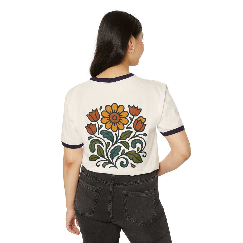 Retro Floral Ringer T-Shirt | Groovy