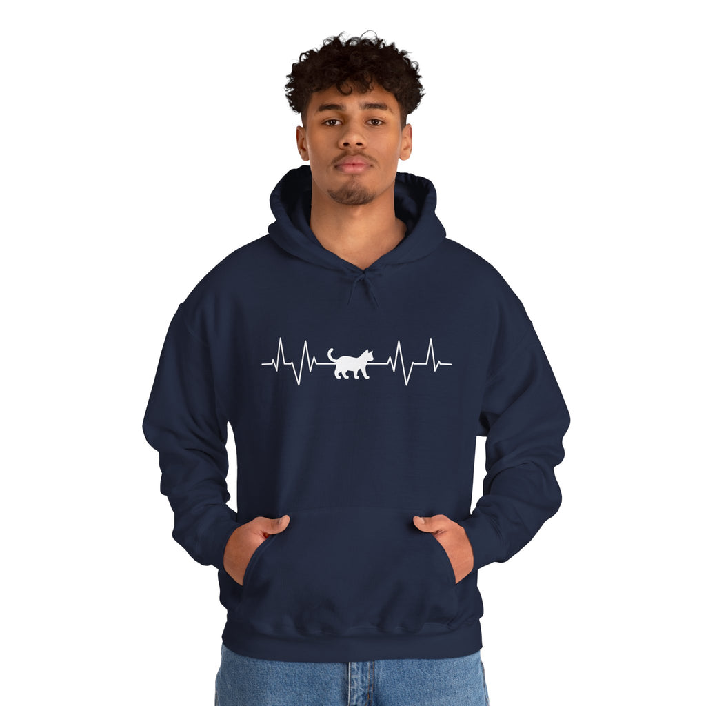 White Cat Heartbeat Hoodie