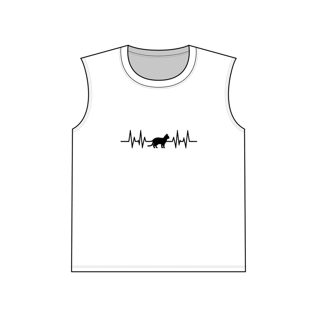 Black Cat Heartbeat Muscle Tank