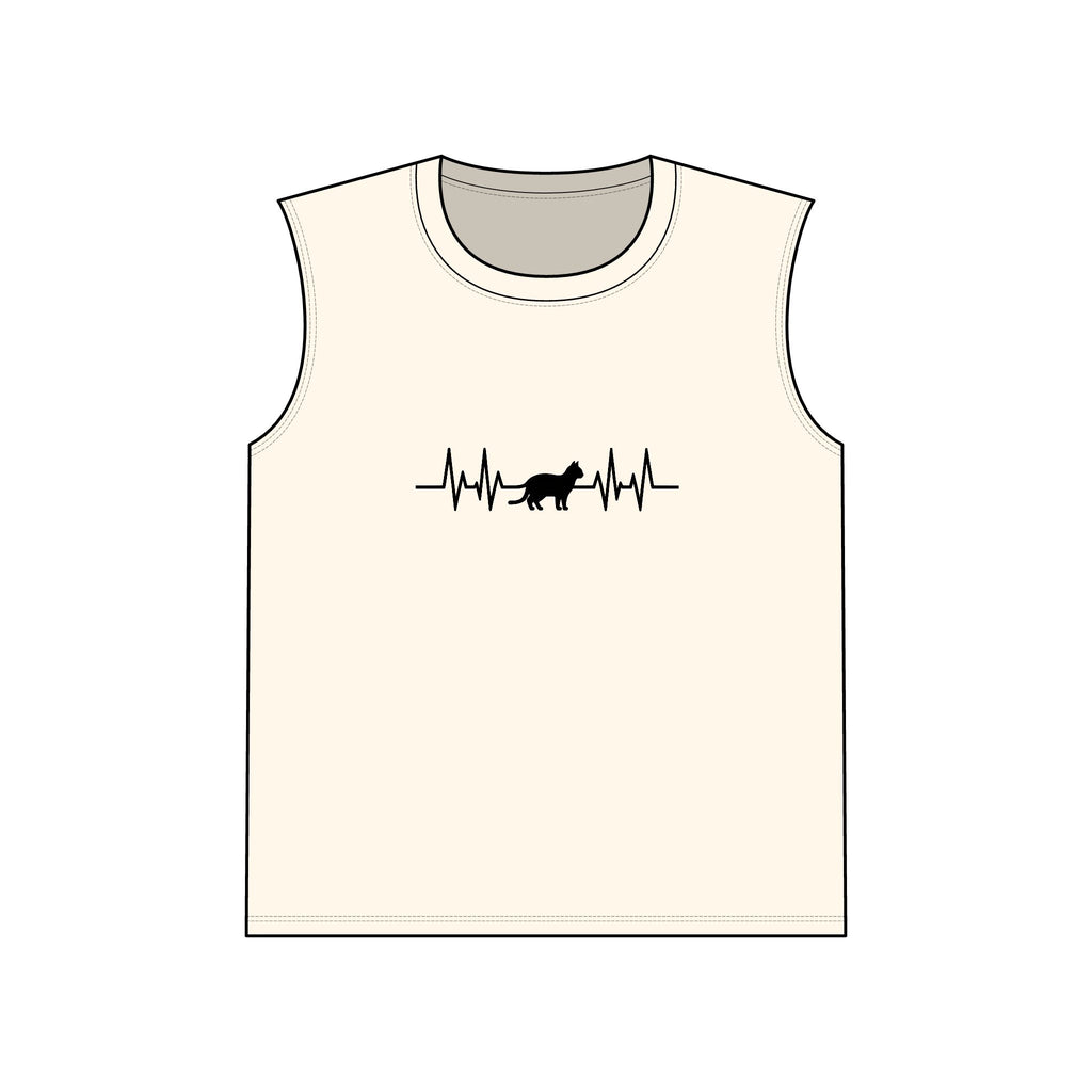 Black Cat Heartbeat Muscle Tank