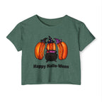 "Happy Hallo-Ween" Hotdog Witches Cropped Tee