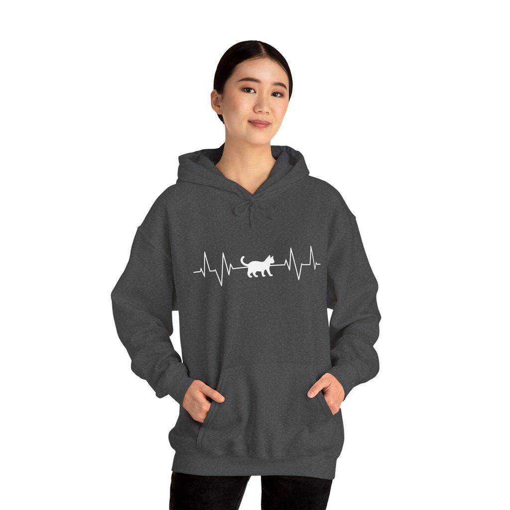 White Cat Heartbeat Hoodie