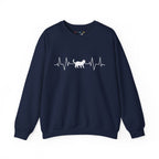 White Cat Heartbeat Crewneck Sweatshirt