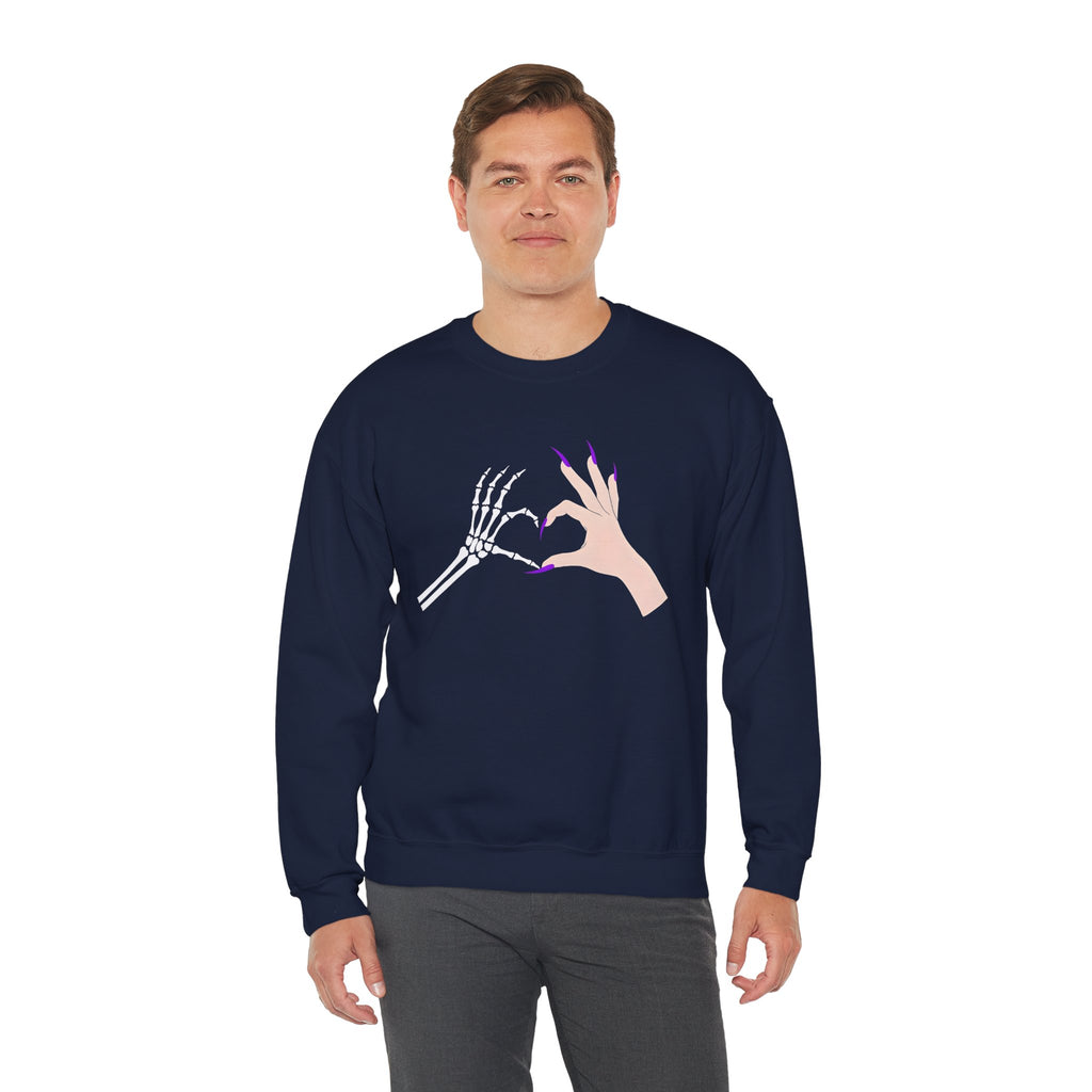 Skeleton Hand Heart Crewneck Sweatshirt