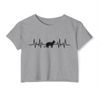 Black Cat Heartbeat Cropped Tee