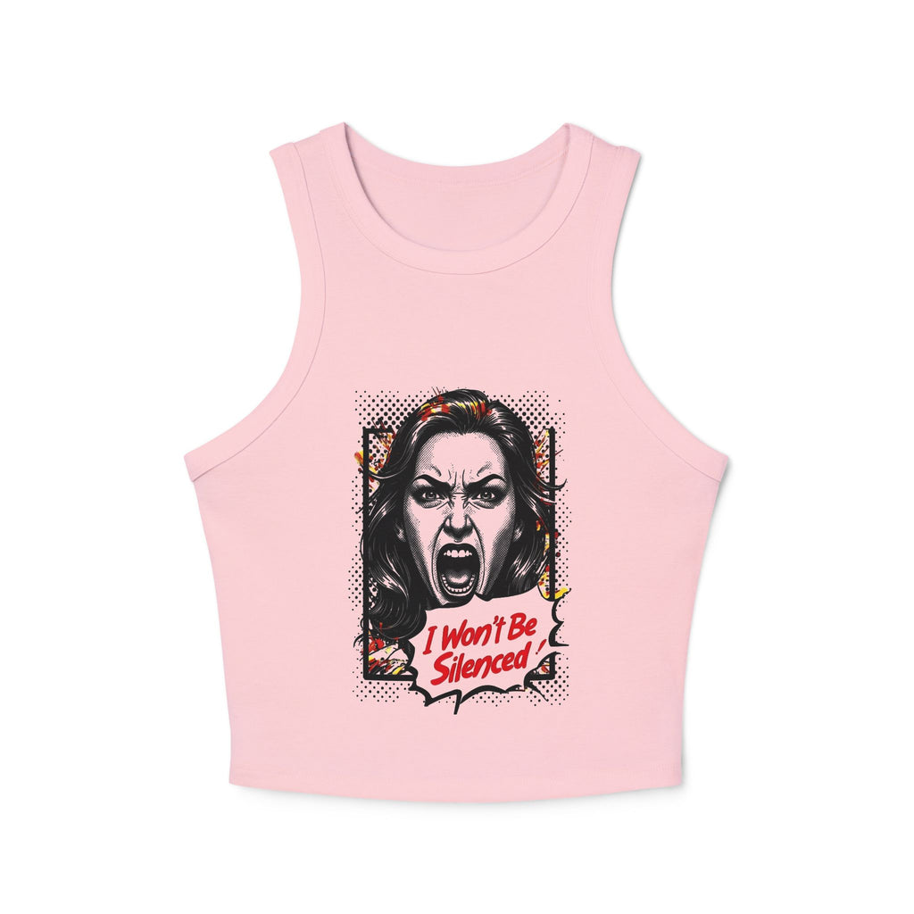 Graphic Crop Tank Top - I Won't Be Silenced