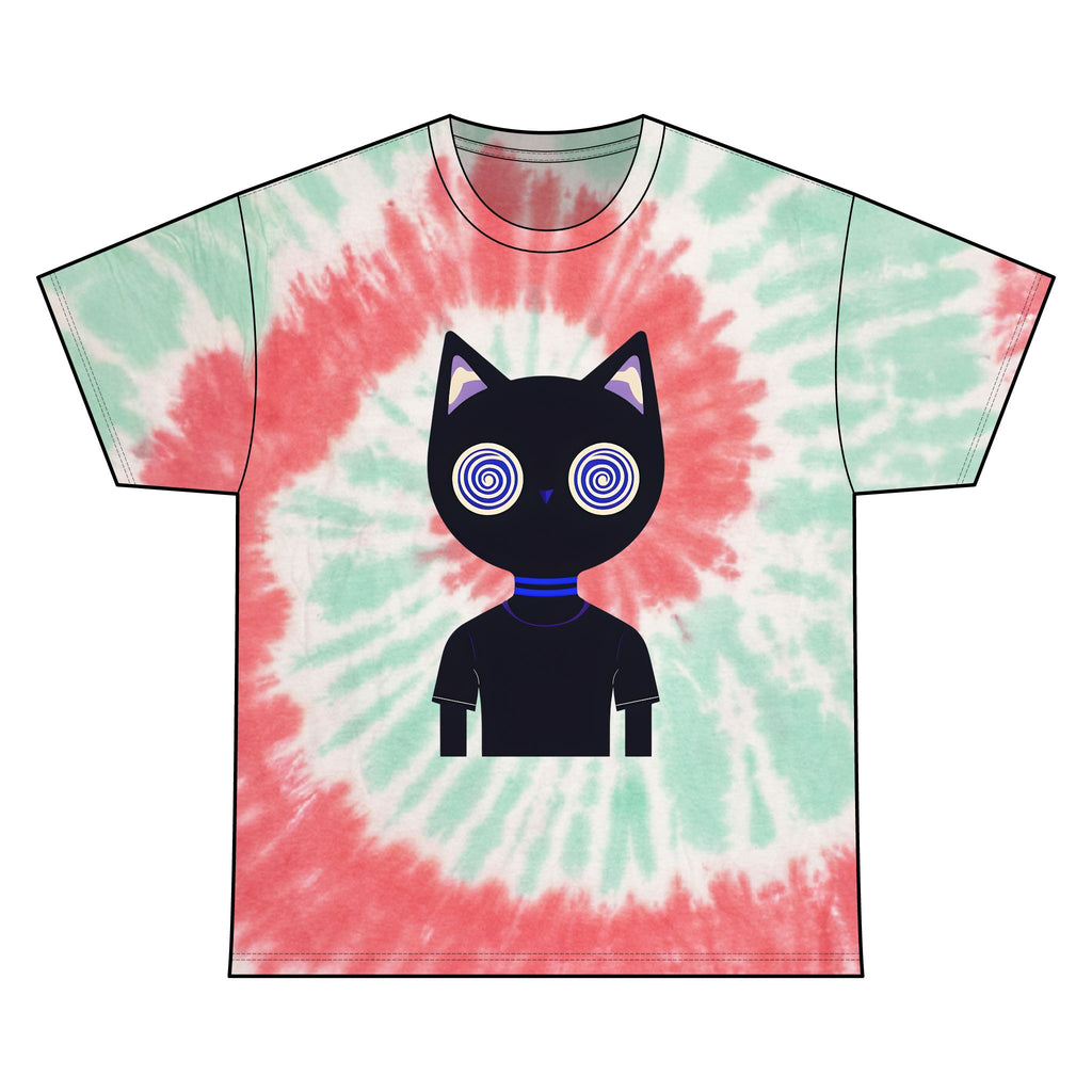 Colorful Tie Dye Cat Graphic Tee