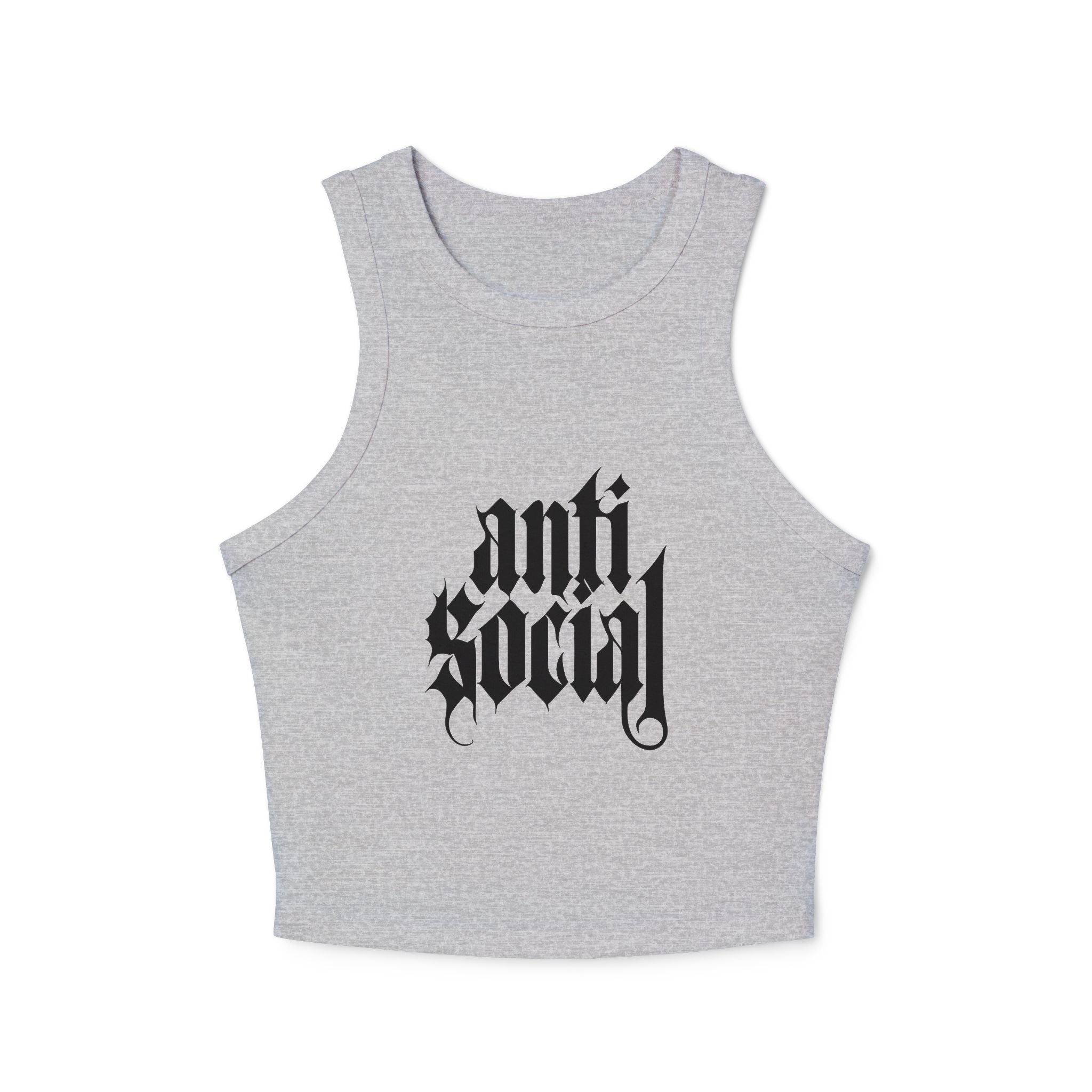 Anti-Social Micro Rib Racer Tank Top