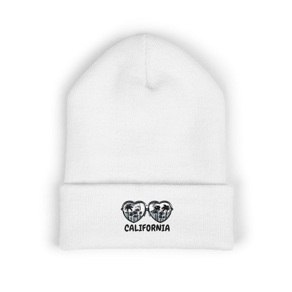 California Glasses Embroidered Cuffed Beanie